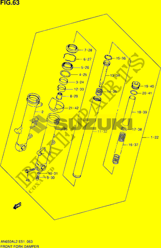 PROTEZIONE FODERO FORCELLA SUZUKI BURGMAN GSX 51201-31F00-000 - immagine 2