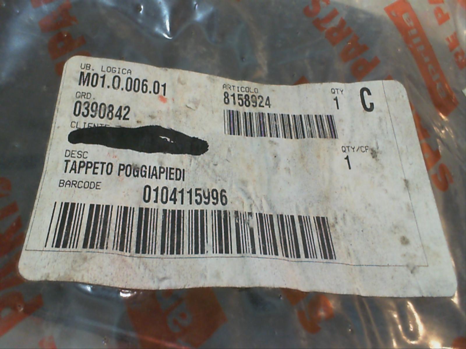 TAPPETO POGGIAPIEDI SX APRILIA SCARABEO AP8158924 - immagine 2
