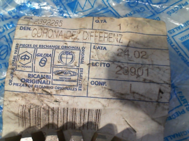CORONA DEL DIFFERENZ APE PIAGGIO 2392284 EX 2392285 - immagine 3