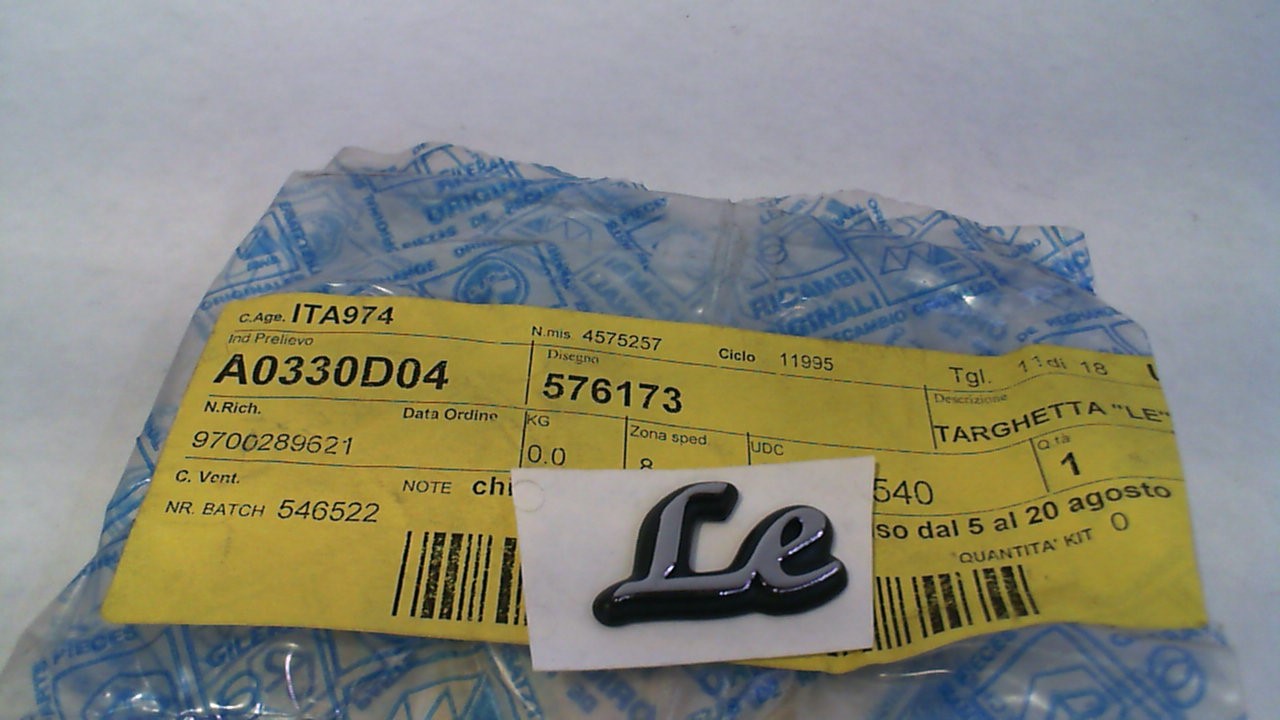 TARGHETTA "LE" LIBERTY PIAGGIO 576173