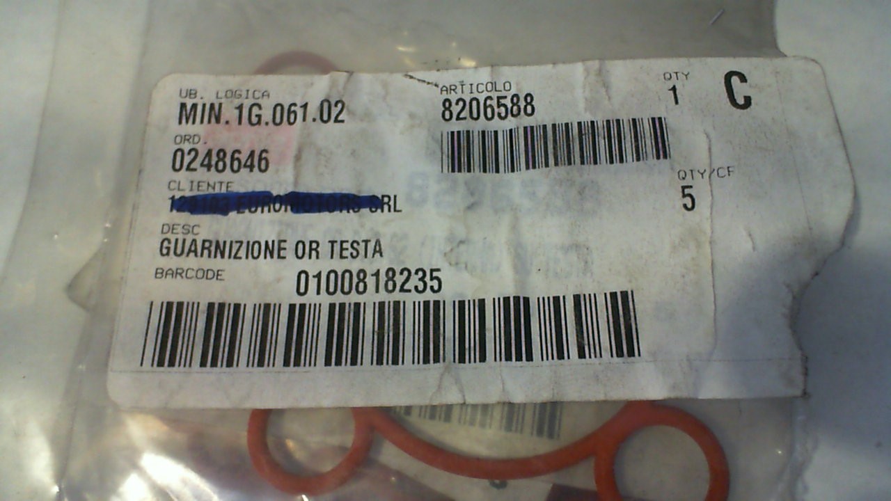 GUARNIZIONE OR TESTA INT D2 - 26 APRILIA AP8206588 - immagine 2