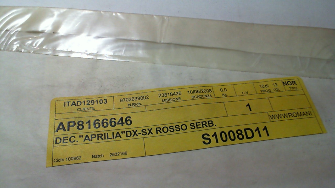 ADESIVO APRILIA ROSSO SERBATOIO PEGASO APRILIA AP8166646 - immagine 2