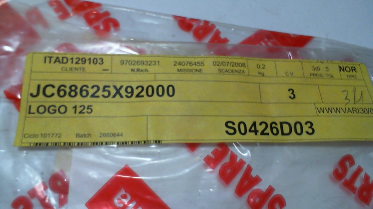 LOGO 125 SCARABEO APRILIA JC68625X92000 - immagine 2