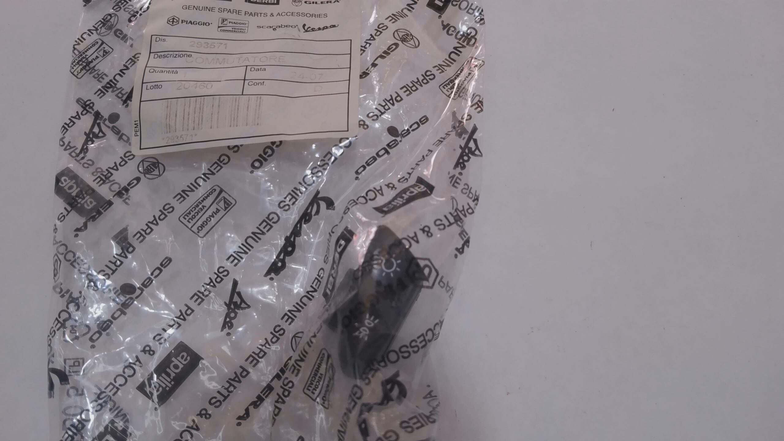 COMMUTATORE LUCI VESPA ET4 ET2 LIBERTY SFERA PIAGGIO 293571