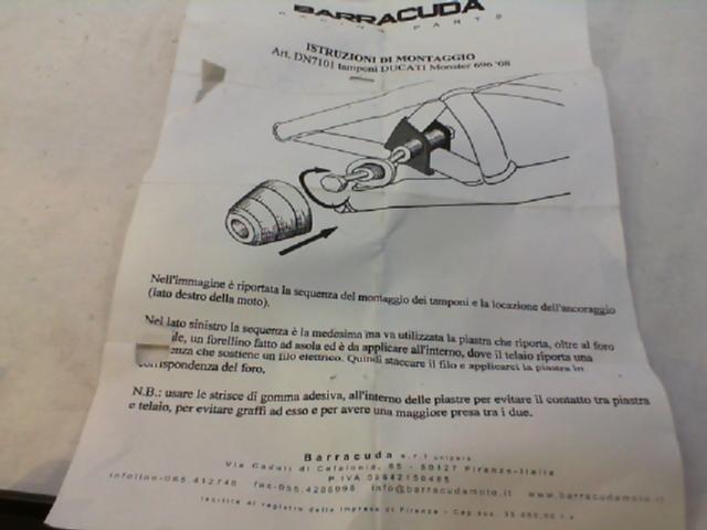 KIT TAMPONI PARATELAIO DUCATI MONSTER 696-796 BARRACUDA - immagine 3