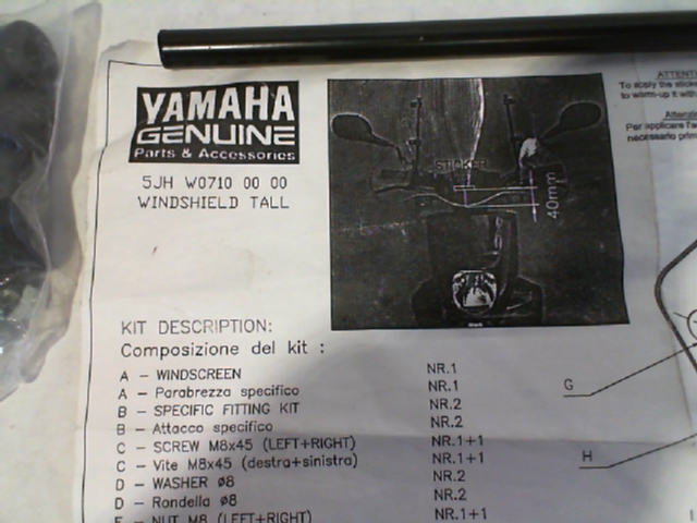 KIT ATTACCO PARABREZZA SLIDER STUNT YAMAHA 5JH W0710 00 00 - immagine 2