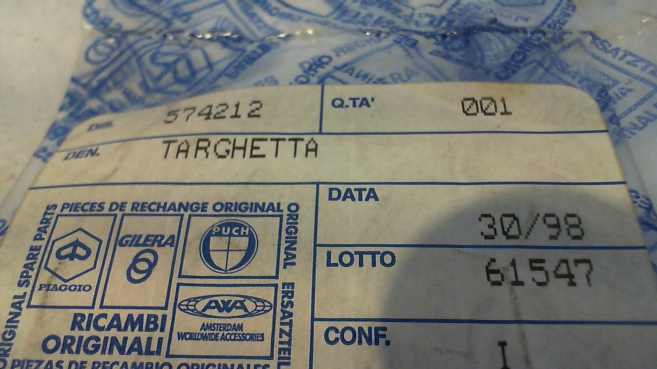TARGHETTA FRONTALE LIBERTY PIAGGIO 574212 - immagine 3