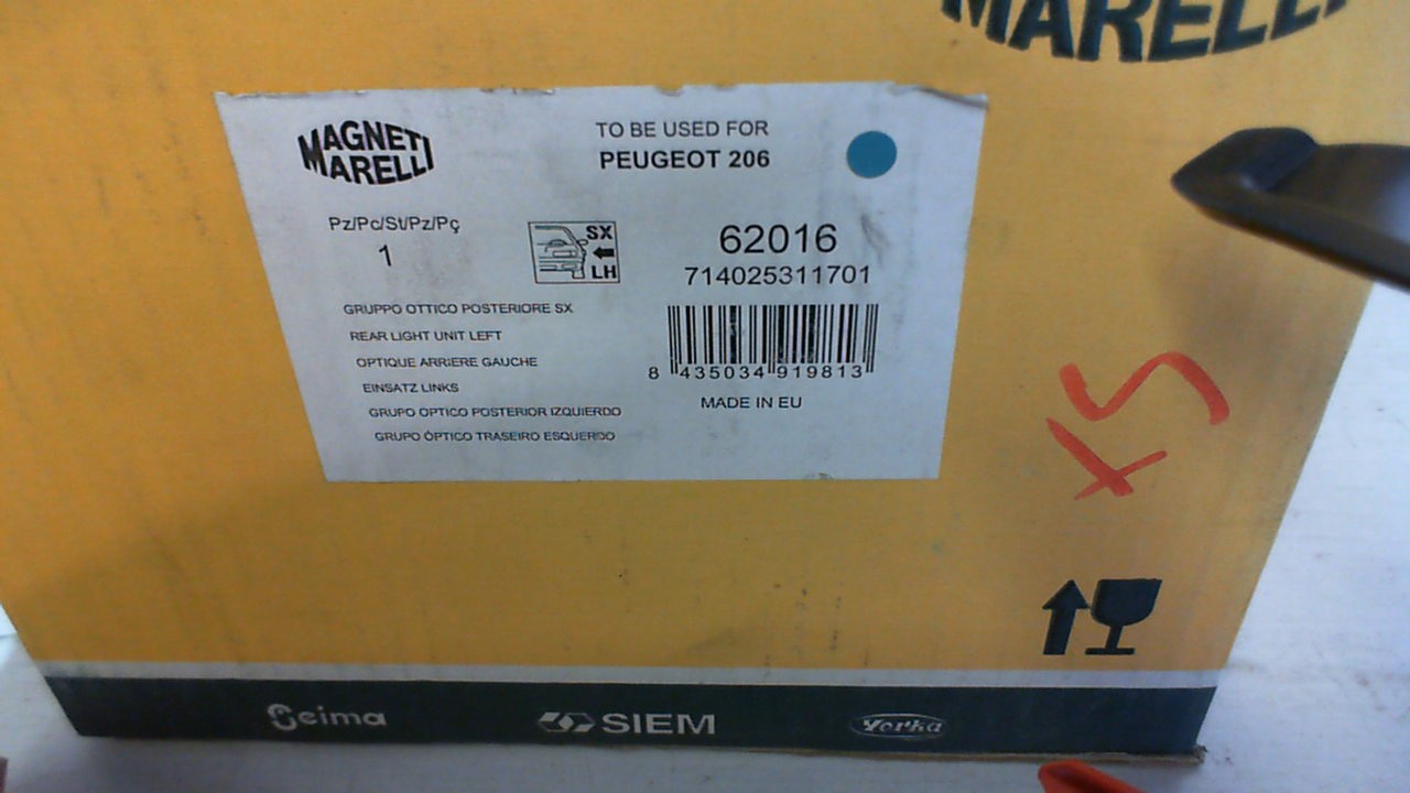 FARO POSTERIORE Sx PEUGEOT 206 MAGNETI MARELLI 62016 - immagine 2