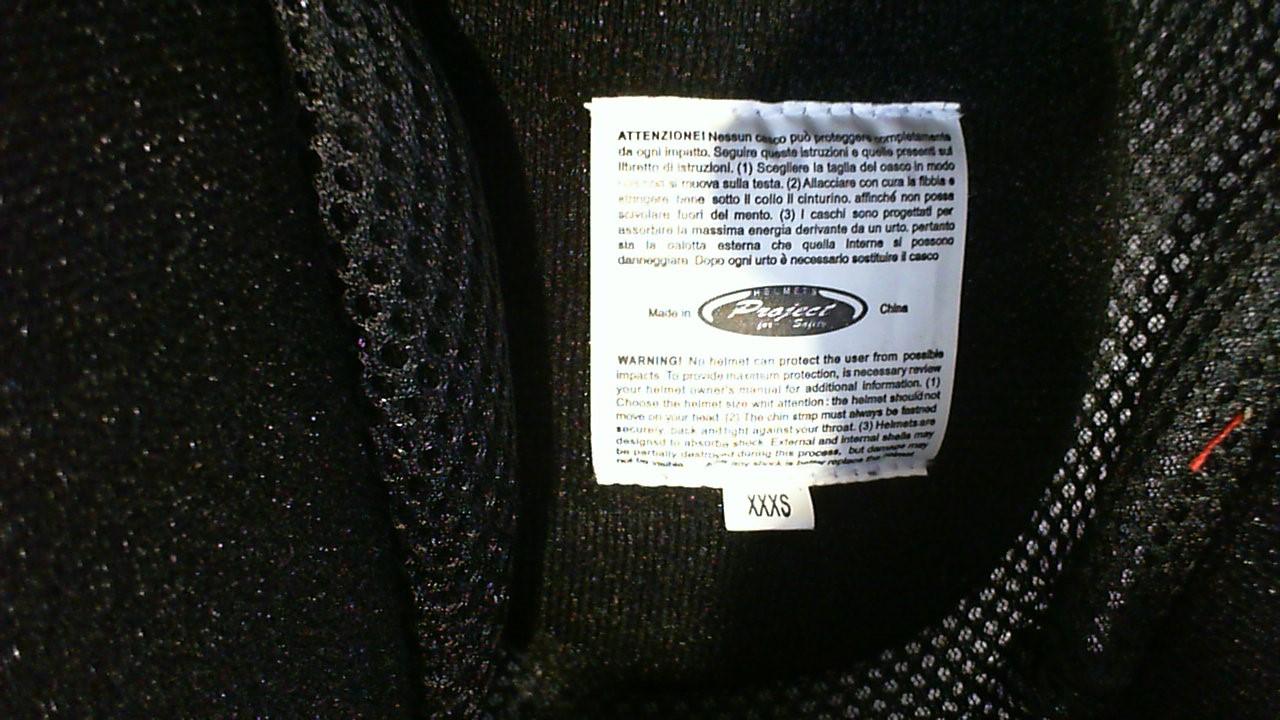 Imbottitura interna ricambio interno fodera Casco Project flash bambino  XXXS NERA - Neirotti Ricambi