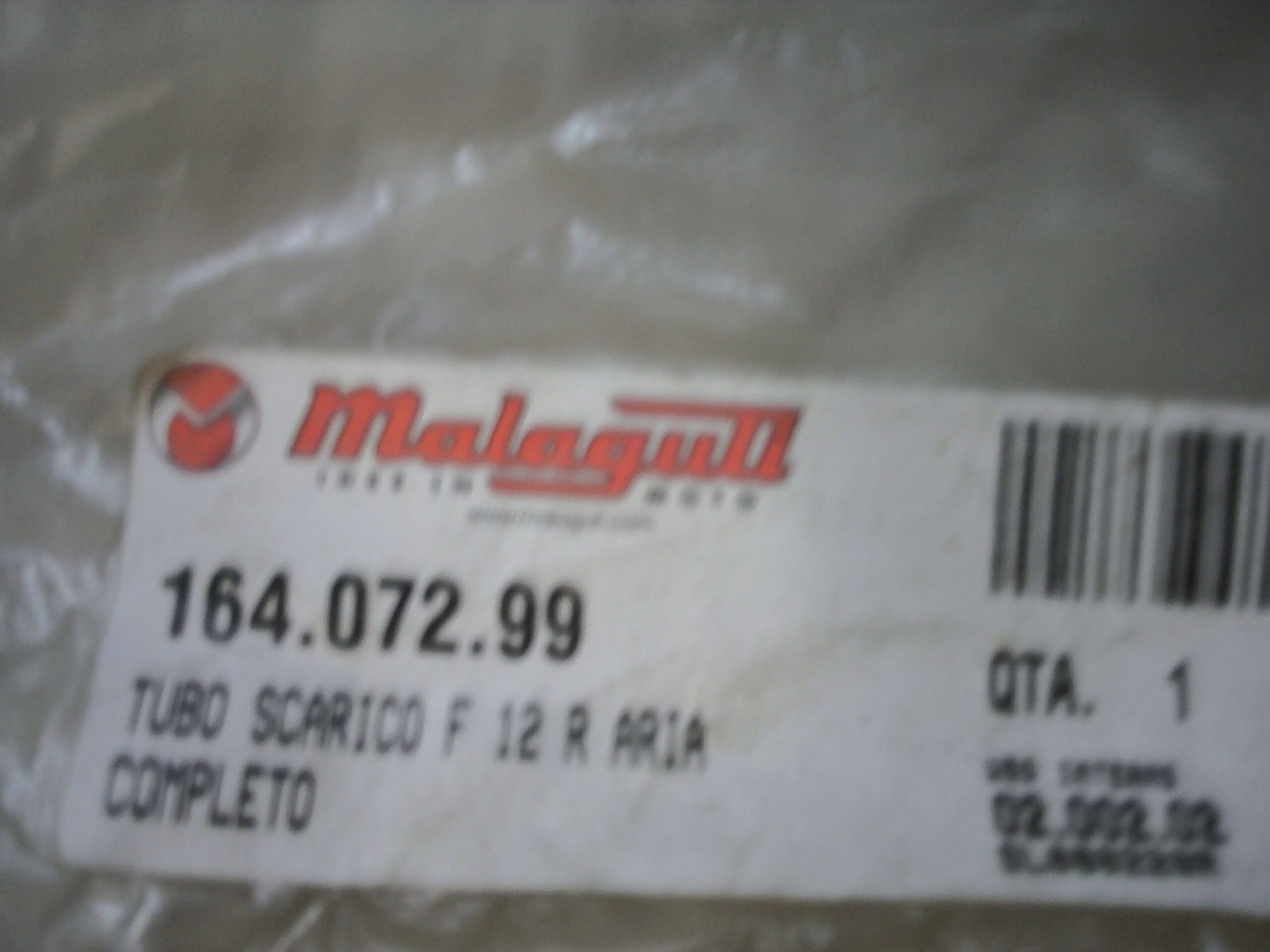 TUBO SCARICO MALAGUTI F12R ARIA CODICE ORIGINALE 164.072.99 - immagine 3