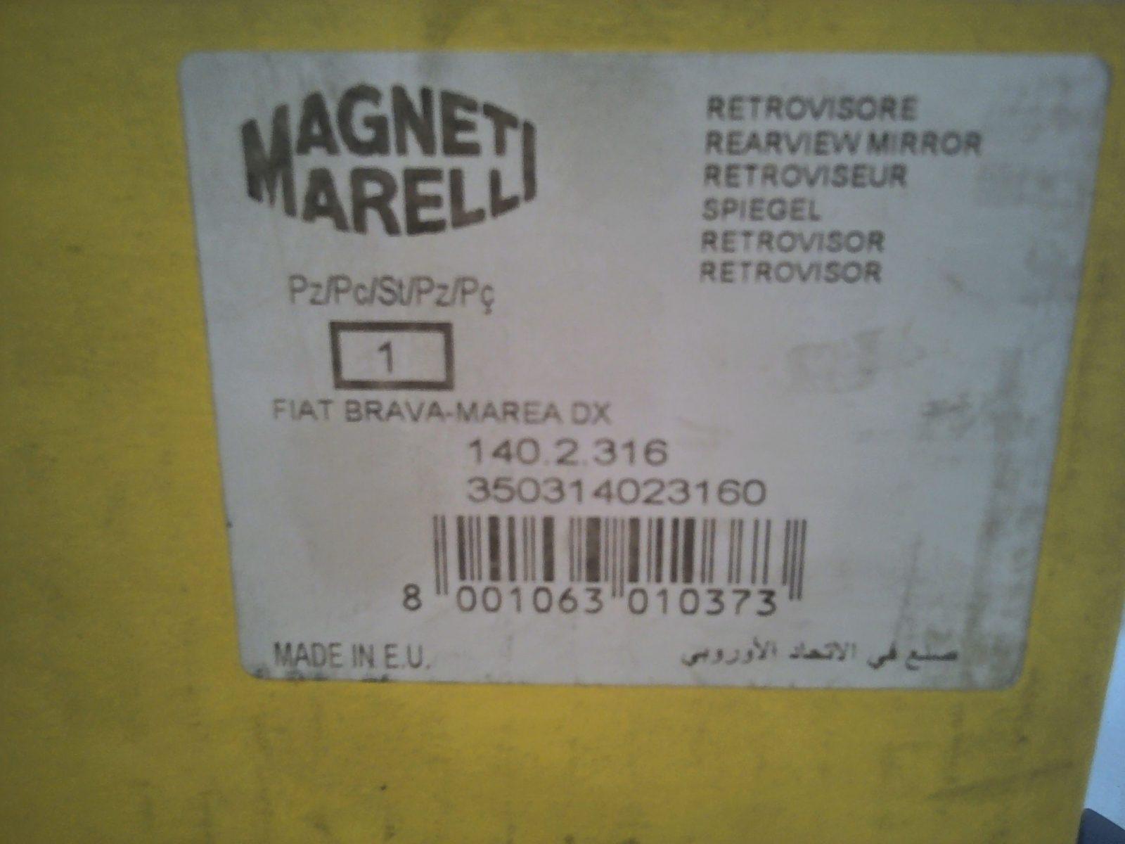 SPECCHIETTO RETROVISORE DX FIAT BRAVA MAREA MAGNETI MARELLI 140.2.316 - immagine 3