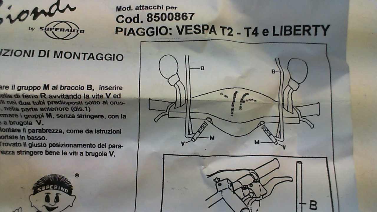 KIT ATTACCHI PARABREZZA PER PIAGGIO VESPA LIBERTY BIONDI 8500867 - immagine 7