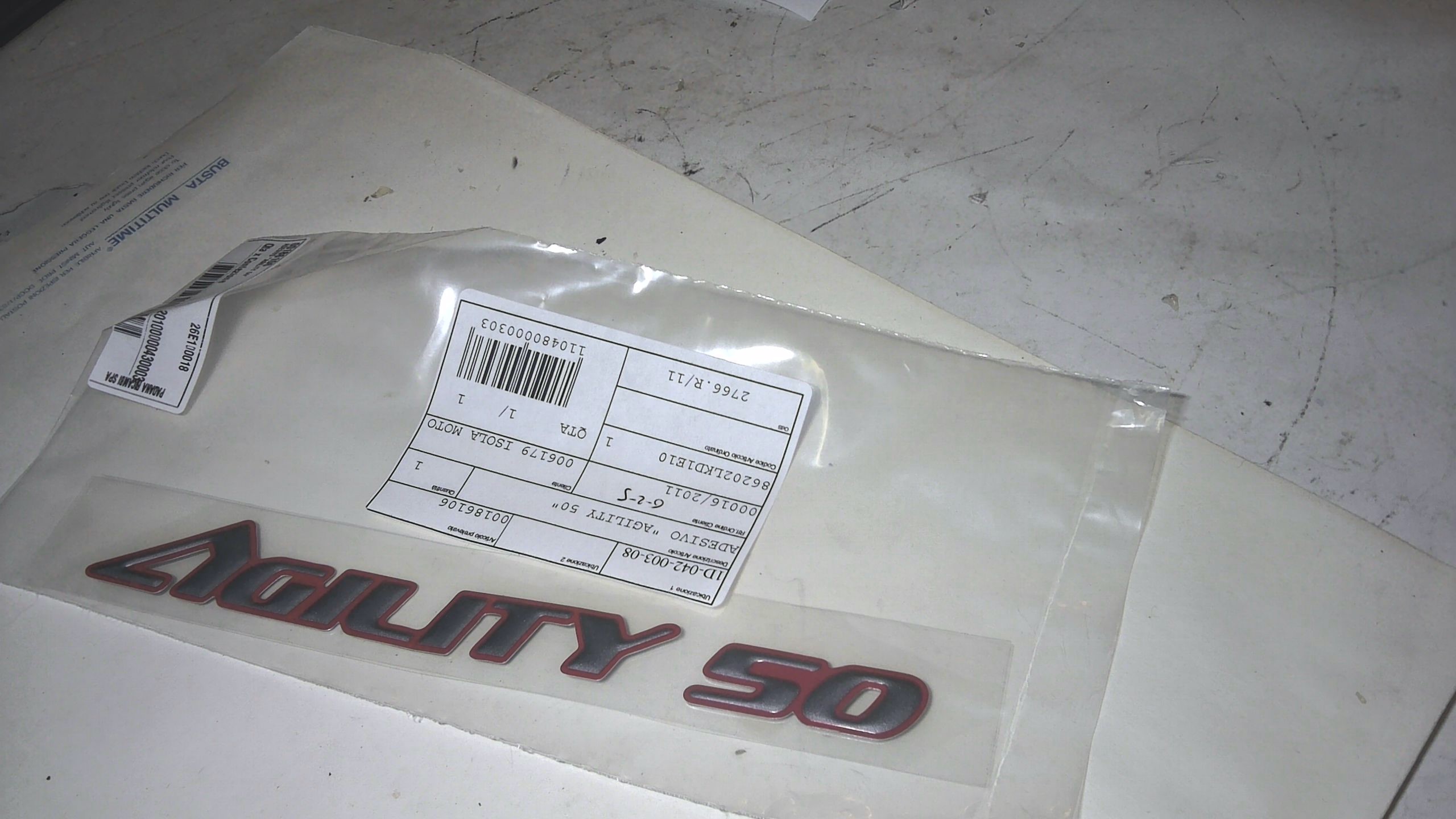 ADESIVO AGILITY 50 KYMCO 00186106