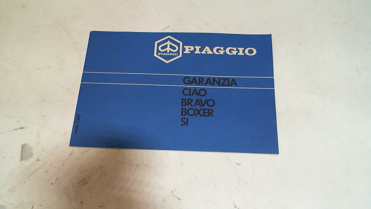 LIBRETTO TESSERA GARANZIA CIAO BRAVO BOXER SI PIAGGIO