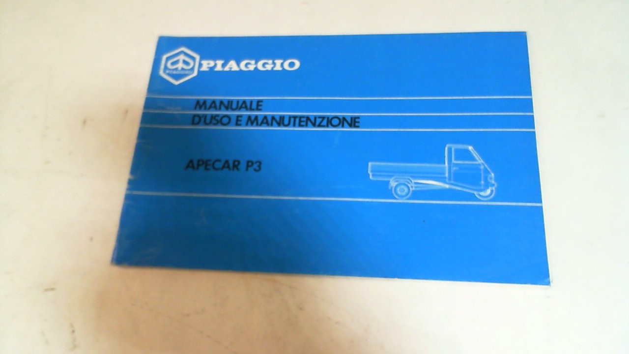 MANUALE USO E MANUTENZIONE APE CAR P3 PIAGGIO NEIROTTI RICAMBI