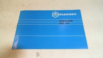 LIBRETTO TESSERA GARANZIA APE MP PIAGGIO