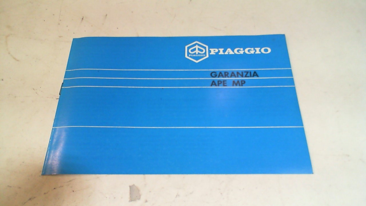 LIBRETTO TESSERA GARANZIA APE MP PIAGGIO