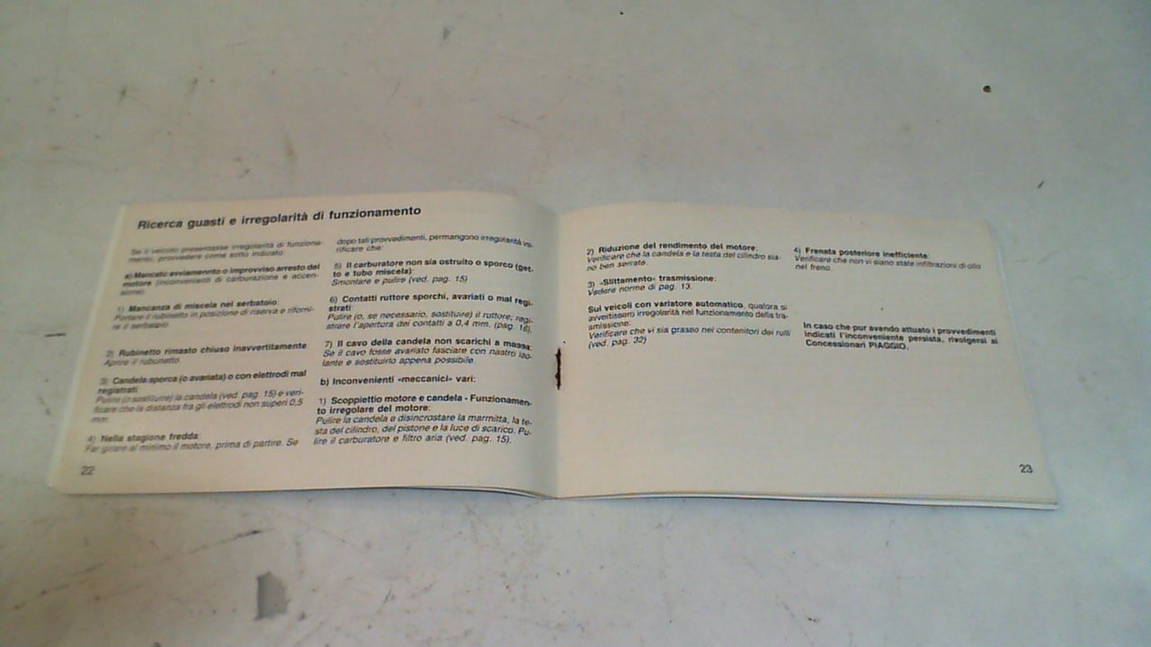 MANUALE USO E MANUTENZIONE GRILLO PIAGGIO - immagine 3
