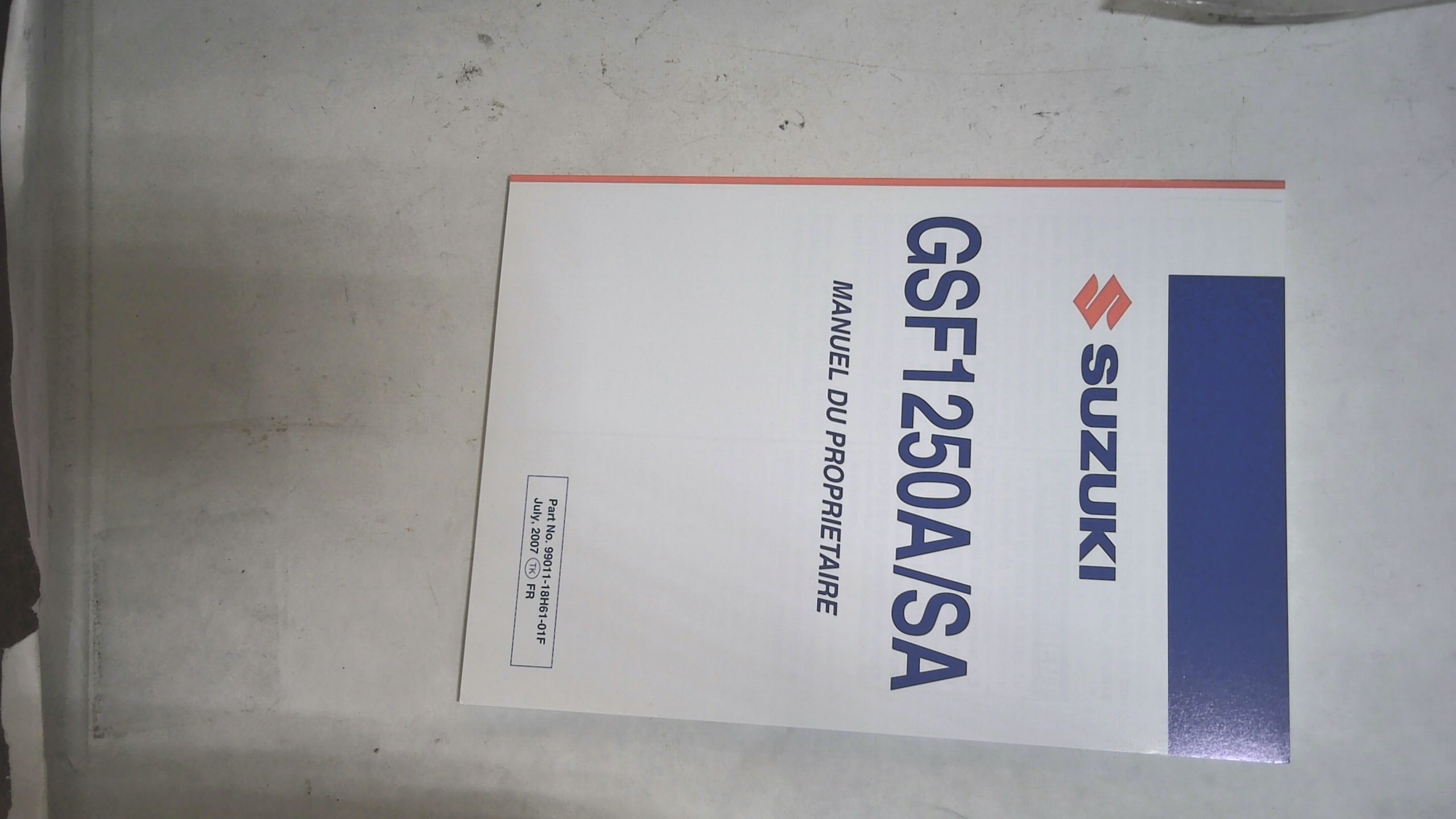 USO E MANUTENZIONE GSF1250A/SA BANDIT SUZUKI 99011-18h61-01F