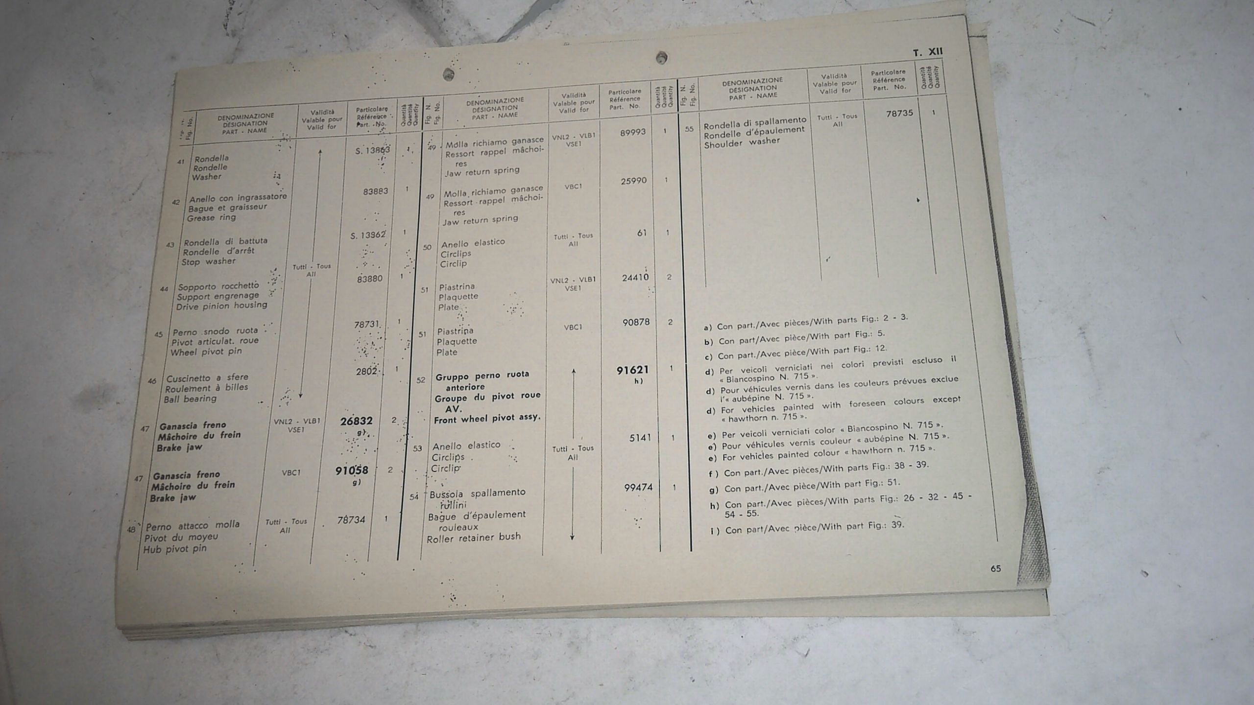 CATALOGO PARTI DI RICAMBIO VESPA PIAGGIO ANNO 1974 - immagine 3
