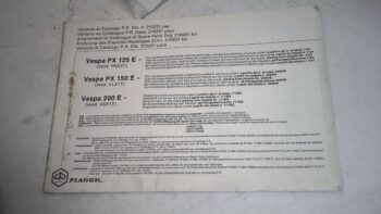 VARIANTE CATALOGO PARTI DI RICAMBIO VESPA PIAGGIO 210231