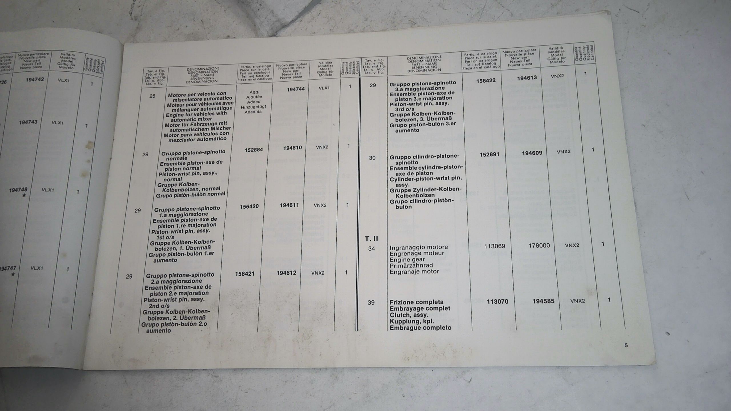 VARIANTE CATALOGO PARTI DI RICAMBIO VESPA PIAGGIO 210231 - immagine 3