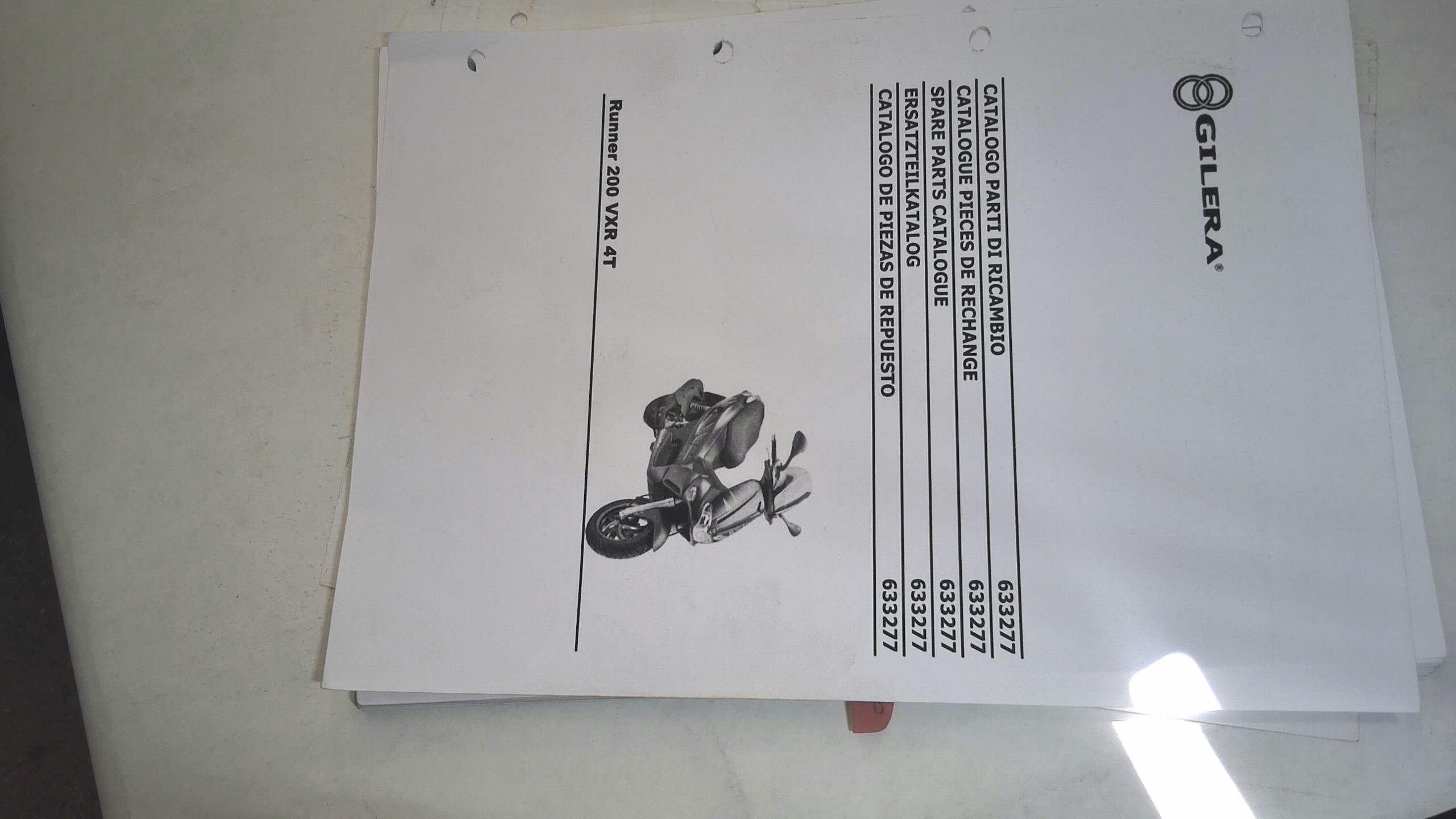 CATALOGO PARTI DI RICAMBIO RUNNER PUREJET GILERA 633277