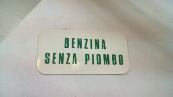 TARGHETTA BENZINA SENZA PIOMBO