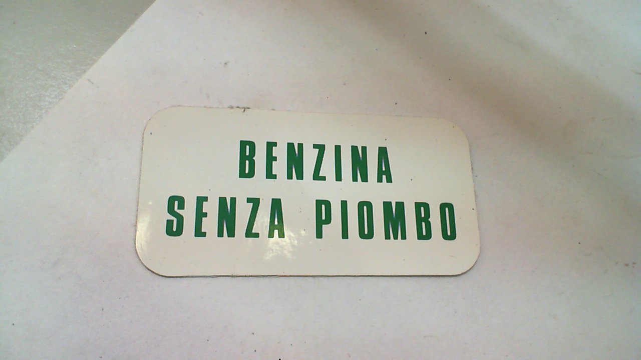 TARGHETTA BENZINA SENZA PIOMBO
