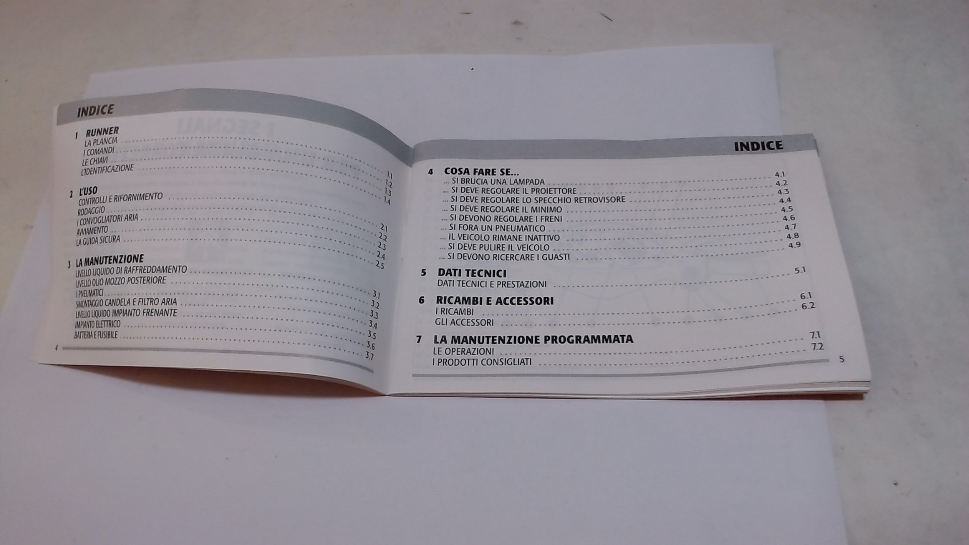 MANUALE USO E MANUTENZIONE RUNNER PIAGGIO 578770 - immagine 5