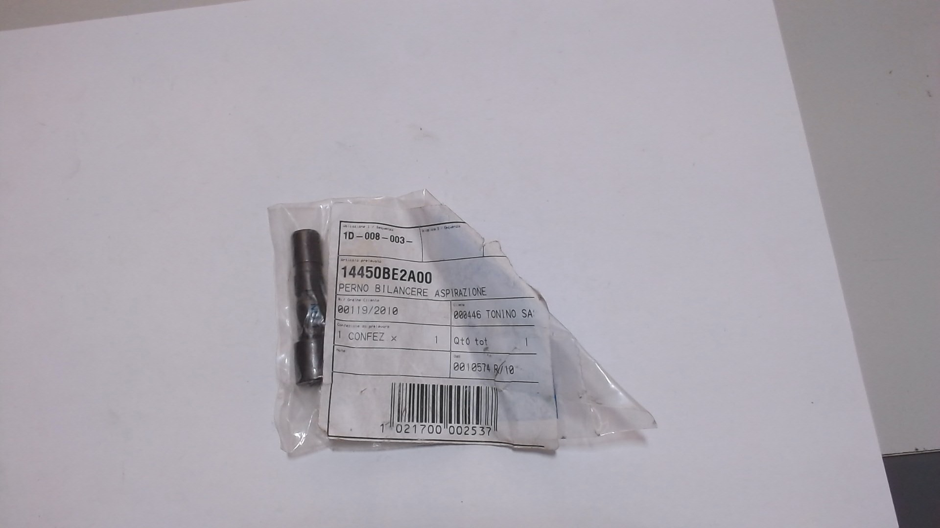 PERNO BILANCERE VALVOLA ASPIRAZIONE FIDDLE II ORBIT- ORBIT II SYMPLY SYM 14450BE2A00