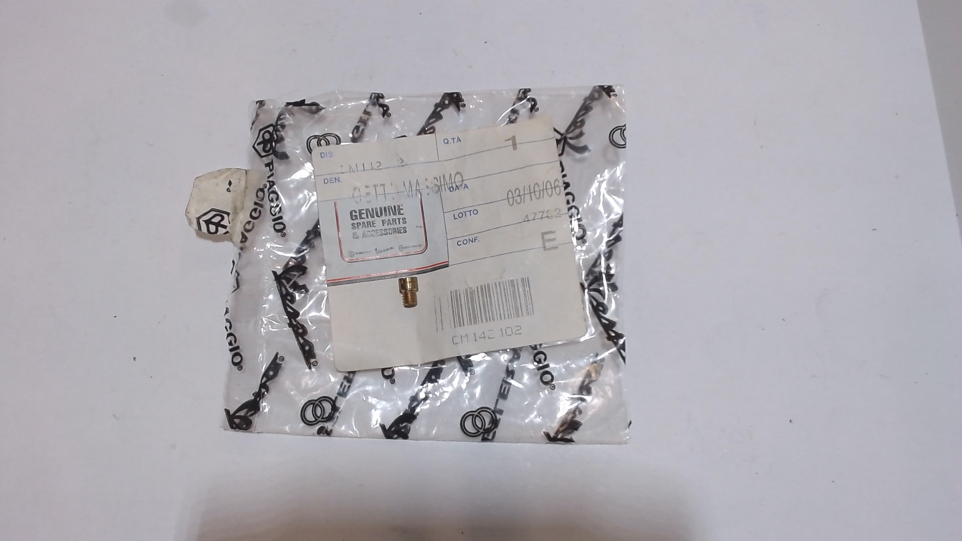 GETTO 75 CARBURATORE PIAGGIO CM142102 - immagine 2