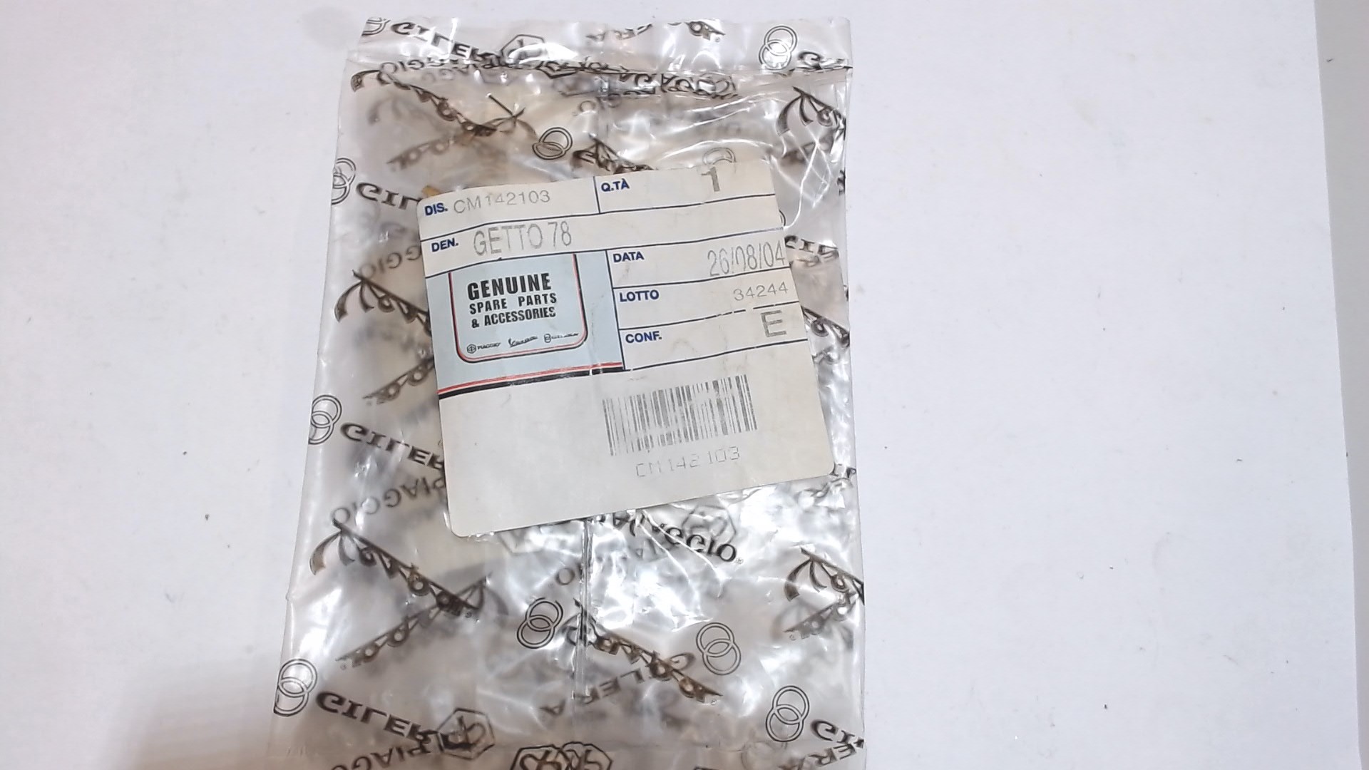 GETTO 78 CARBURATORE PIAGGIO CM142103