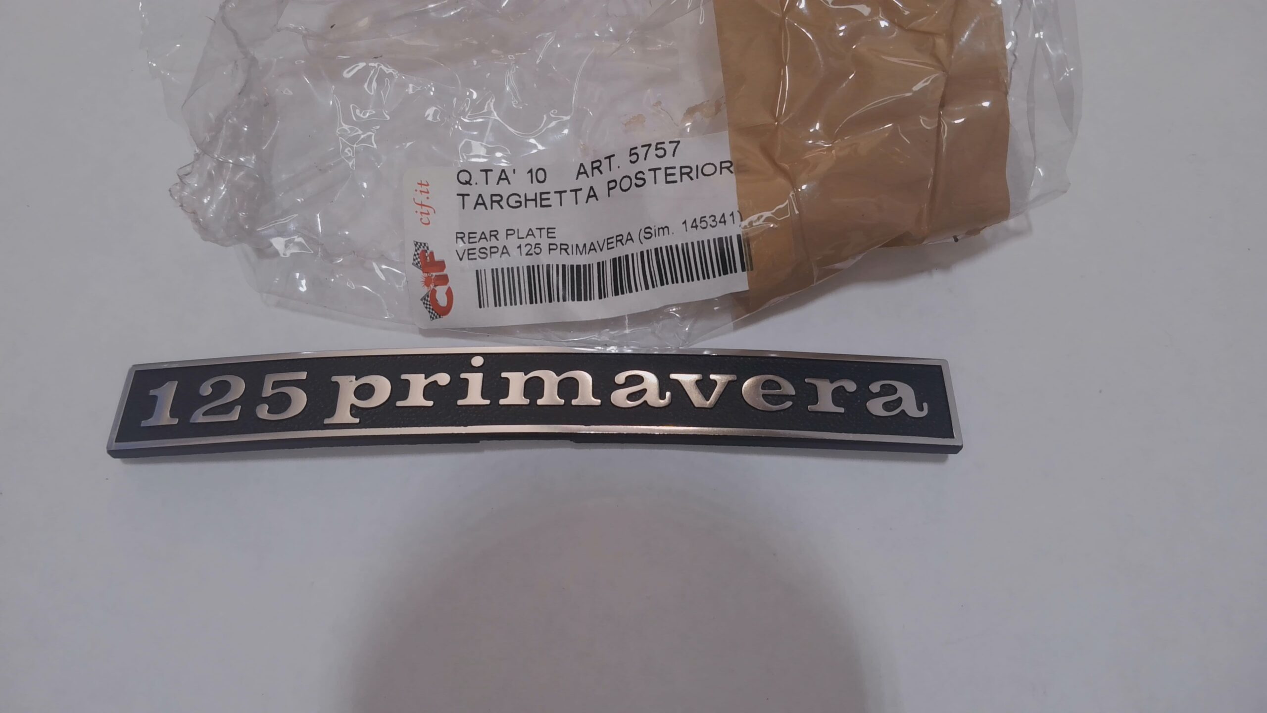TARGHETTA POSTERIORE 125 PRIMAVERA CIF 5757 PIAGGIO 145341