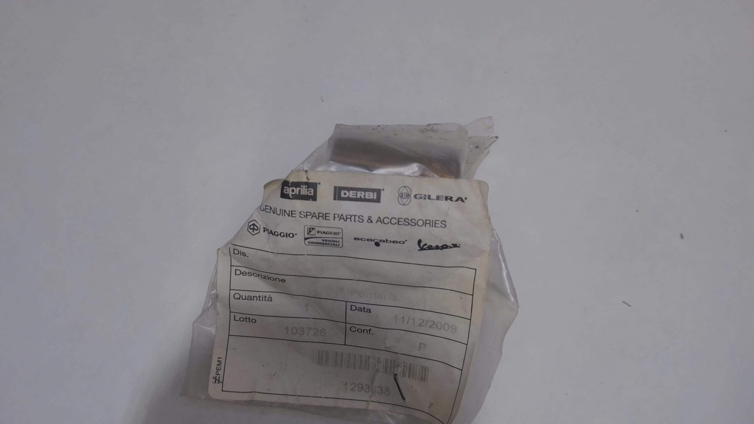 PUNTERIA VALVOLA APE CAR APE POKER PIAGGIO 1293835 - immagine 2
