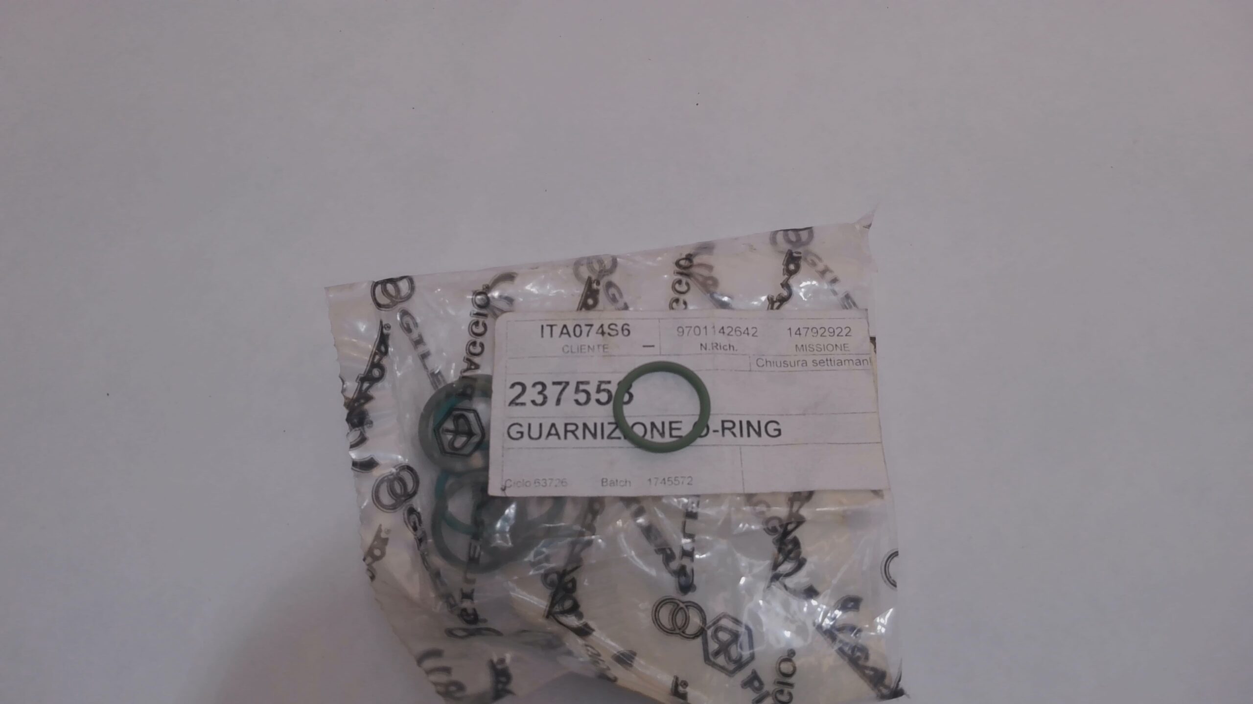 GUARNIZIONE O-RING TUBO OLIO BEVERLY PIAGGIO 237553