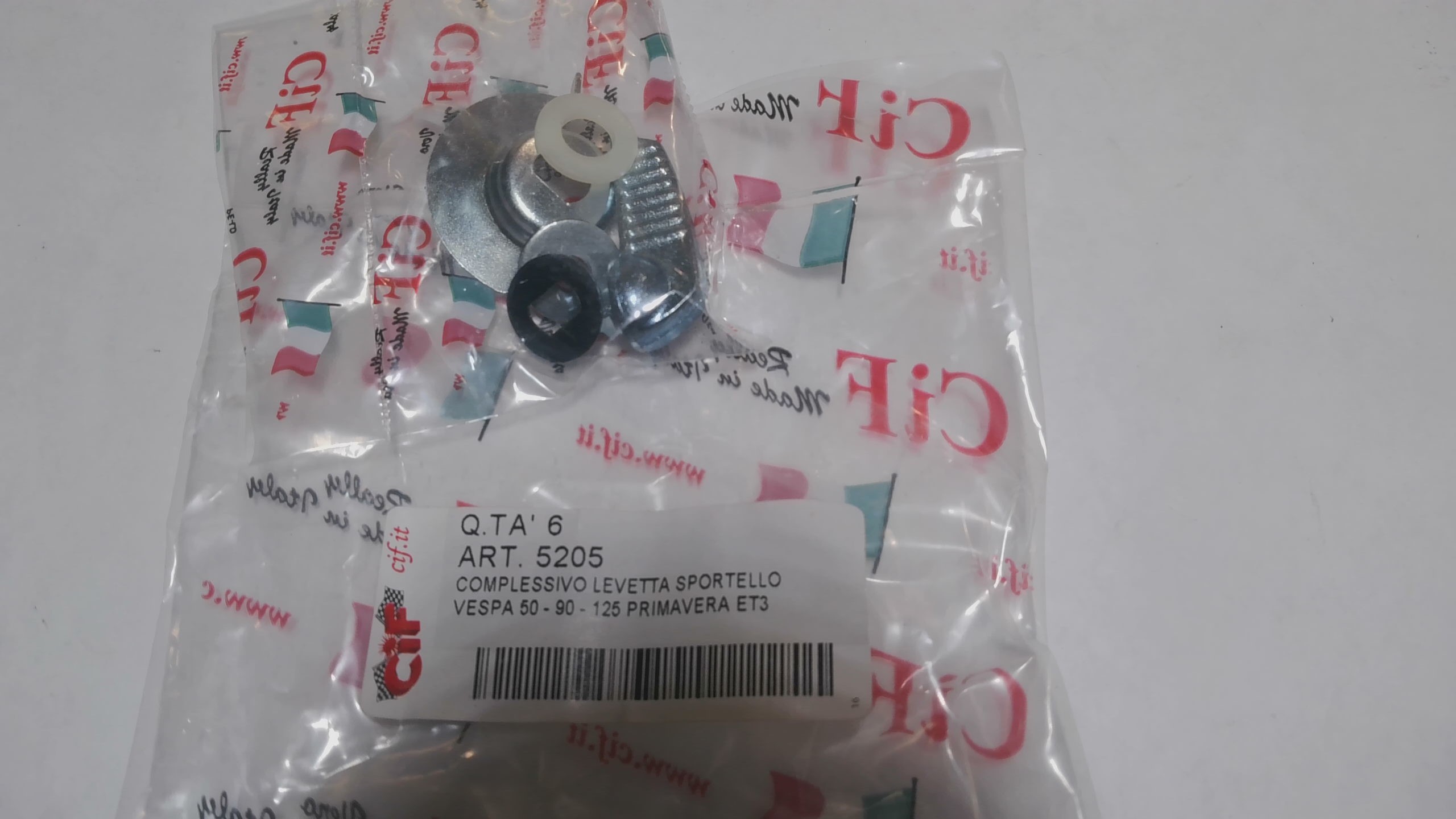 COMPLESSIVO LEVETTA SPORTELLO VESPA 50 SPECIAL-125 PRIMAVERA-ET3 PIAGGIO CIF 5205