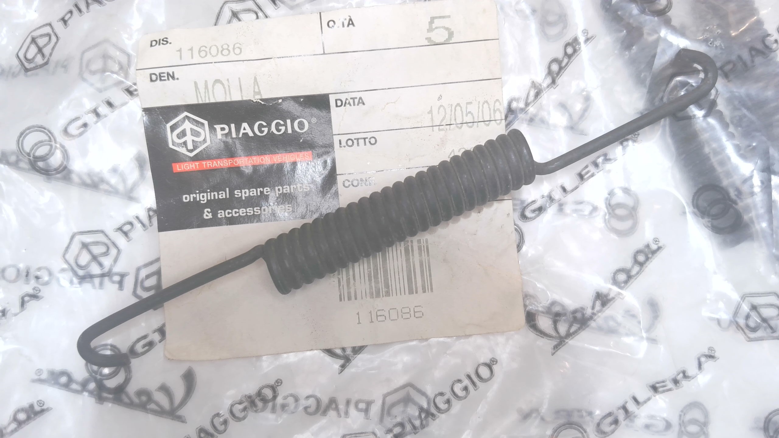 MOLLA GANASCE FRENO POSTERIORE APE CAR P2 -P3 MP 501-601 PIAGGIO 116086