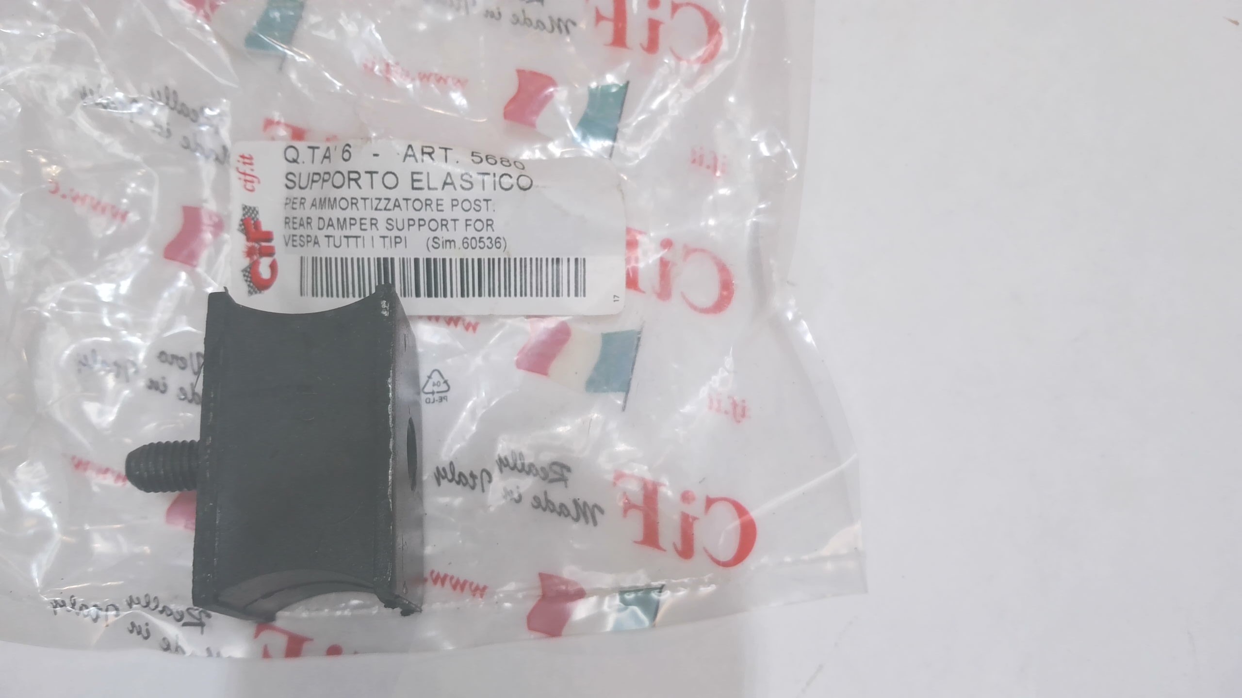 SUPPORTO ELASTICO PER AMMORTIZZATORE POSTERIORE VESPA CIF 5680 - immagine 2