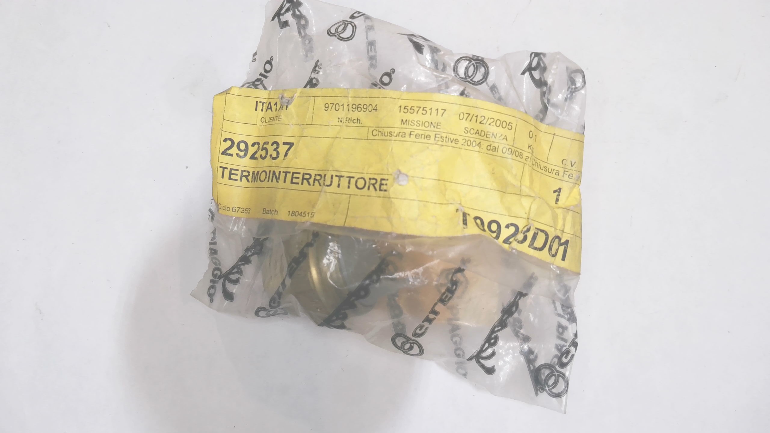 SENSORE TEMPERATURA OLIO APE 703 / POKER / MAX DIESEL PIAGGIO 292537 - immagine 6