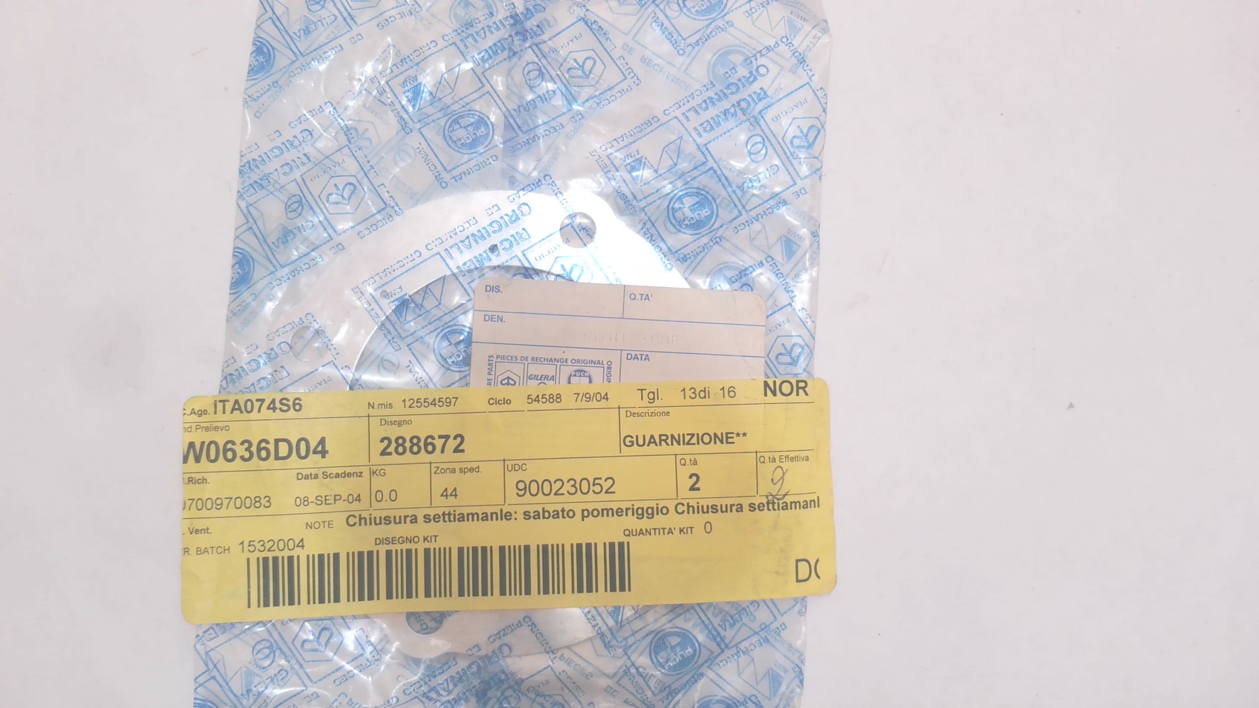 GUARNIZIONE FRIZIONE PIAGGIO BRAVO 3 SUPERBRAVO PIAGGIO 288672 - immagine 2